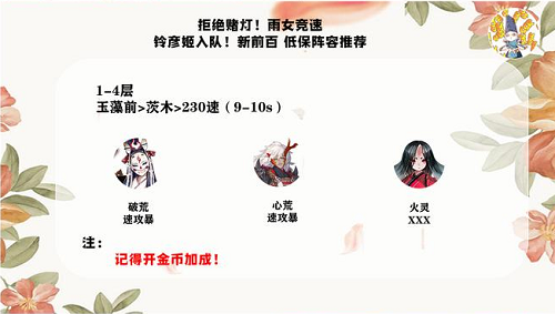 阴阳师雨女竞速前百低保阵容攻略-隐藏任务完成全指南